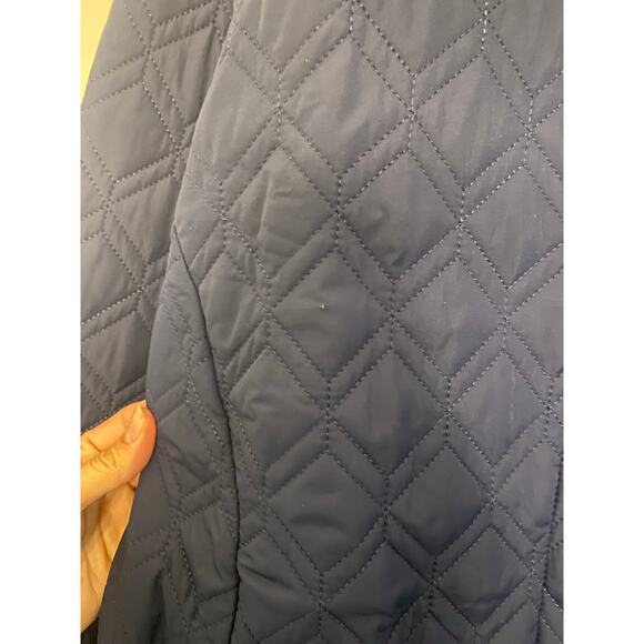 Lands End Womens Blue Quilted Barn Chore Jacket Zip Button Preppy Plus Size 3X - Picture 16 of 16